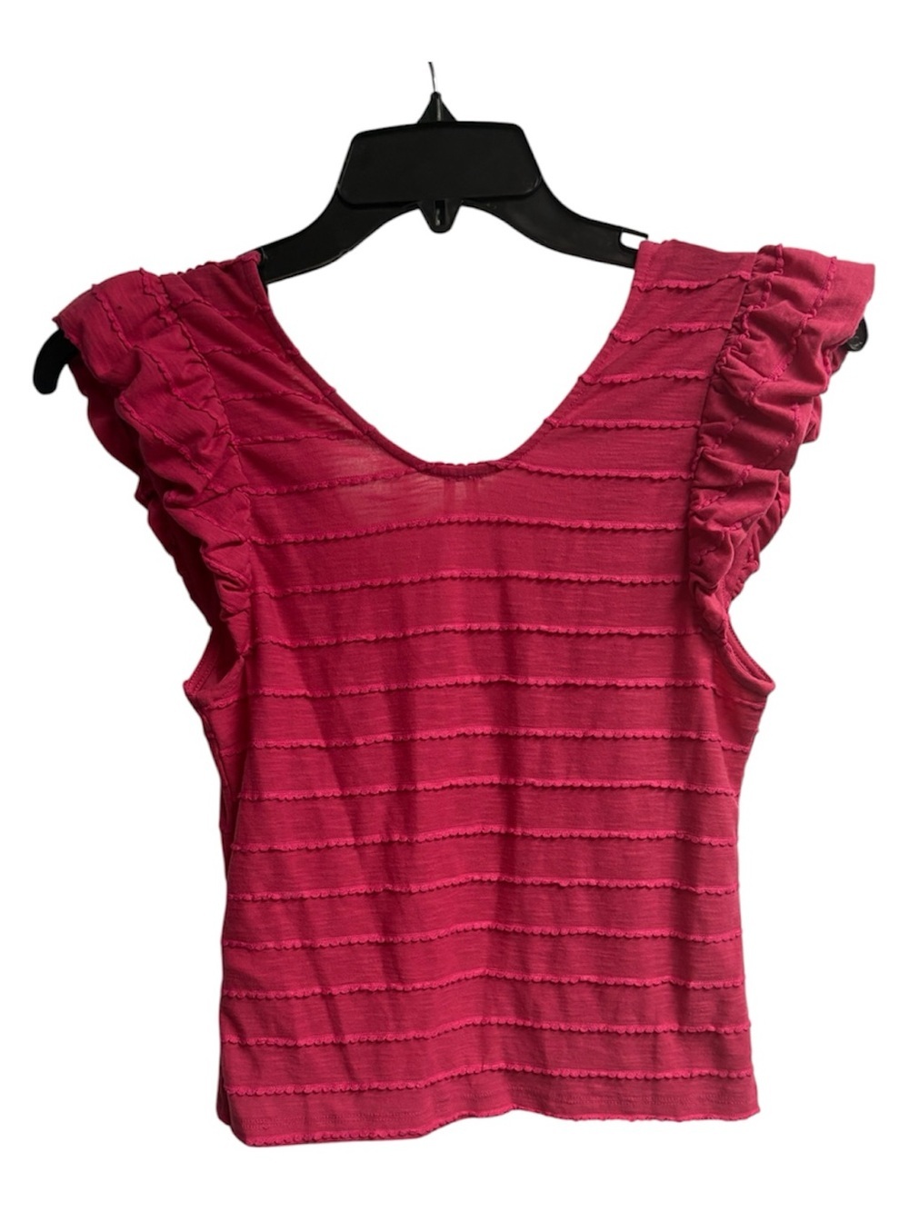 Anthropologie V-Neck Ruffle Sleeve Tank Top In Raspberry Size XS - Picture 5 of 5
